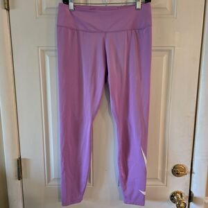 Nike Dri-Fit Leggings Purple Polyester Spandex Athletic Women's Size Large Yoga